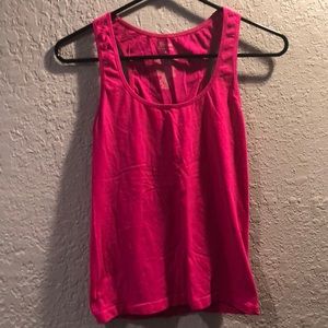 Pink nylon work out tank